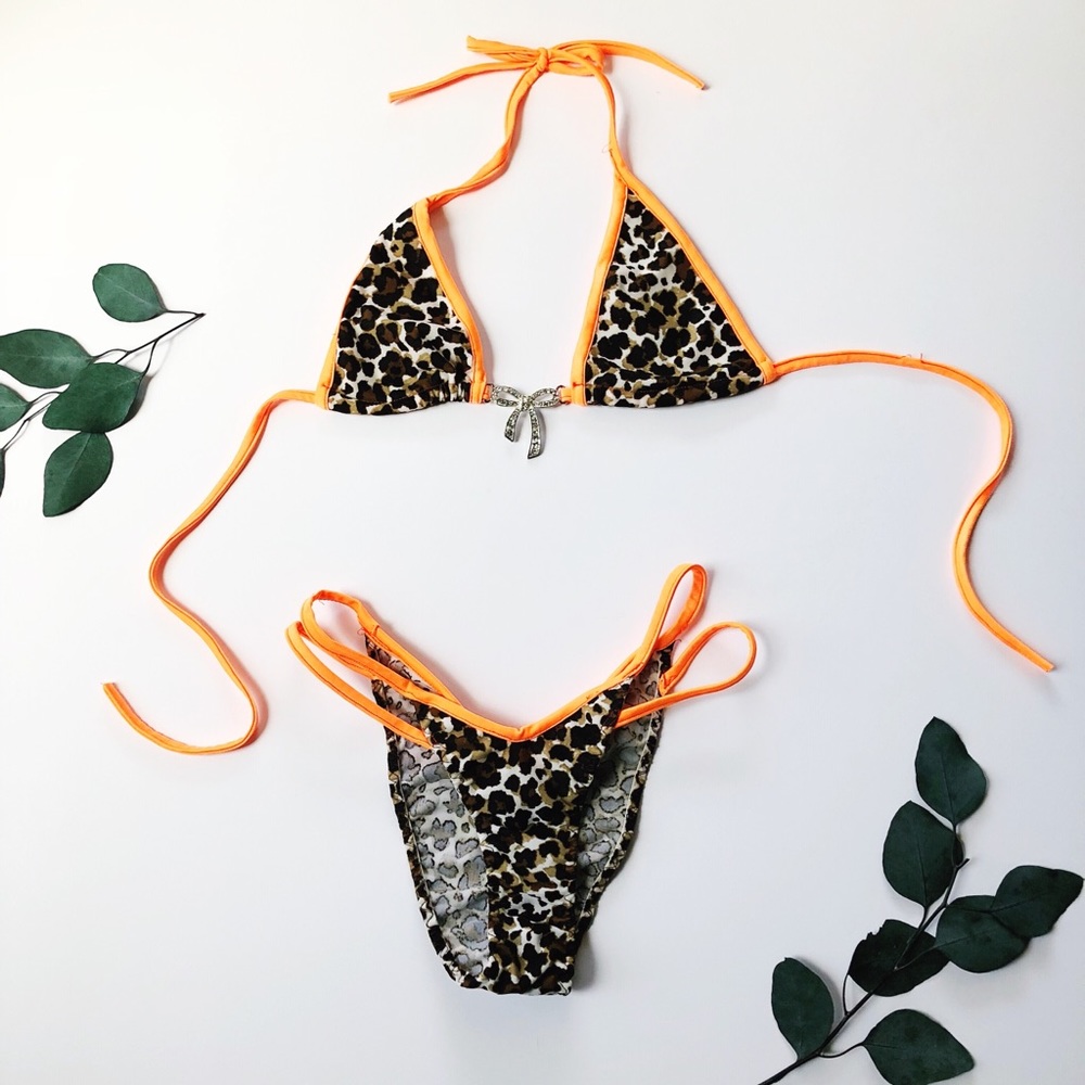 Scrunch Bottom Leopard Print Bikini